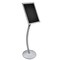 Azar Displays 11"W x 17"H Snap-Frame Sign holder W/ Curved Metal Stand 300237-SLV - alternate 1